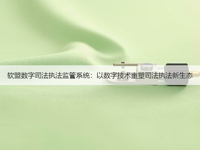 软盟数字司法执法监管系统:以数字技术重塑司法执法新生态(图2) 软盟数字司法执法监管系统:以数字技术重塑司法执法新生态(图2)