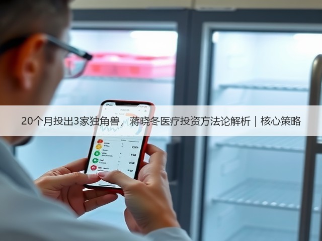 20个月投出3家独角兽，蒋晓冬医疗投资方法论解析｜核心策略(图1)