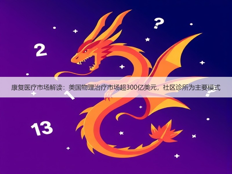 康复医疗市场解读：美国物理治疗市场超300亿美元，社区诊所为