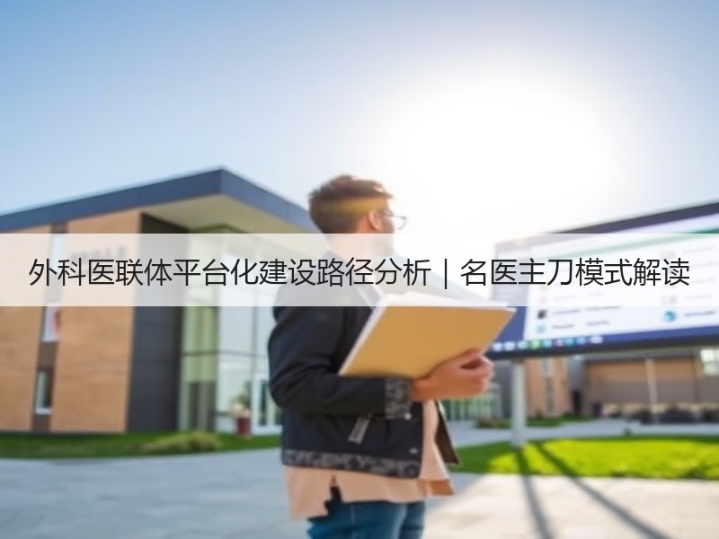 外科医联体平台化建设路径分析｜名医主刀模式解读