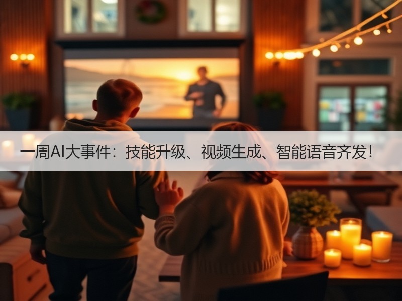 一周AI大事件：技能升级、视频生成、智能语音齐发！