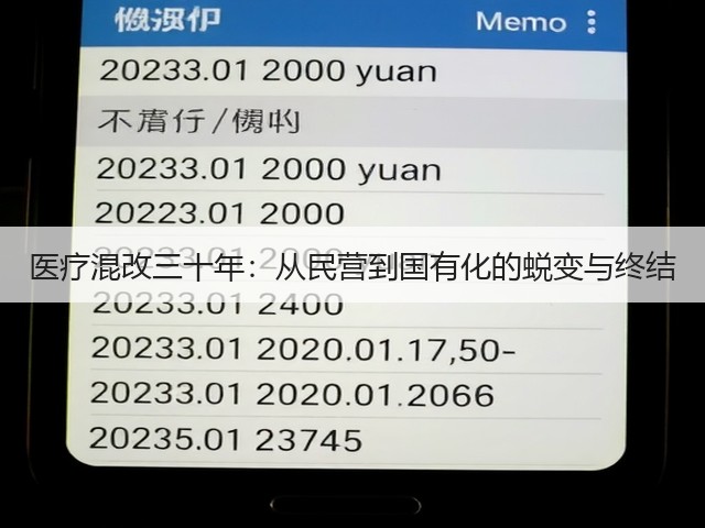 医疗混改三十年：从民营到国有化的蜕变与终结(图3)