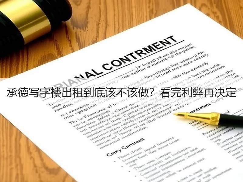 承德写字楼出租到底该不该做？看完利弊再决定