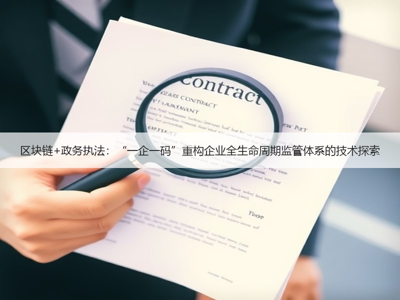 区块链+政务执法：“一企一码”重构企业全生命周期监管体系的技