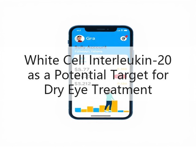 White Cell Interleukin-20 as a Potential Target for Dry Eye Treatment(图1)